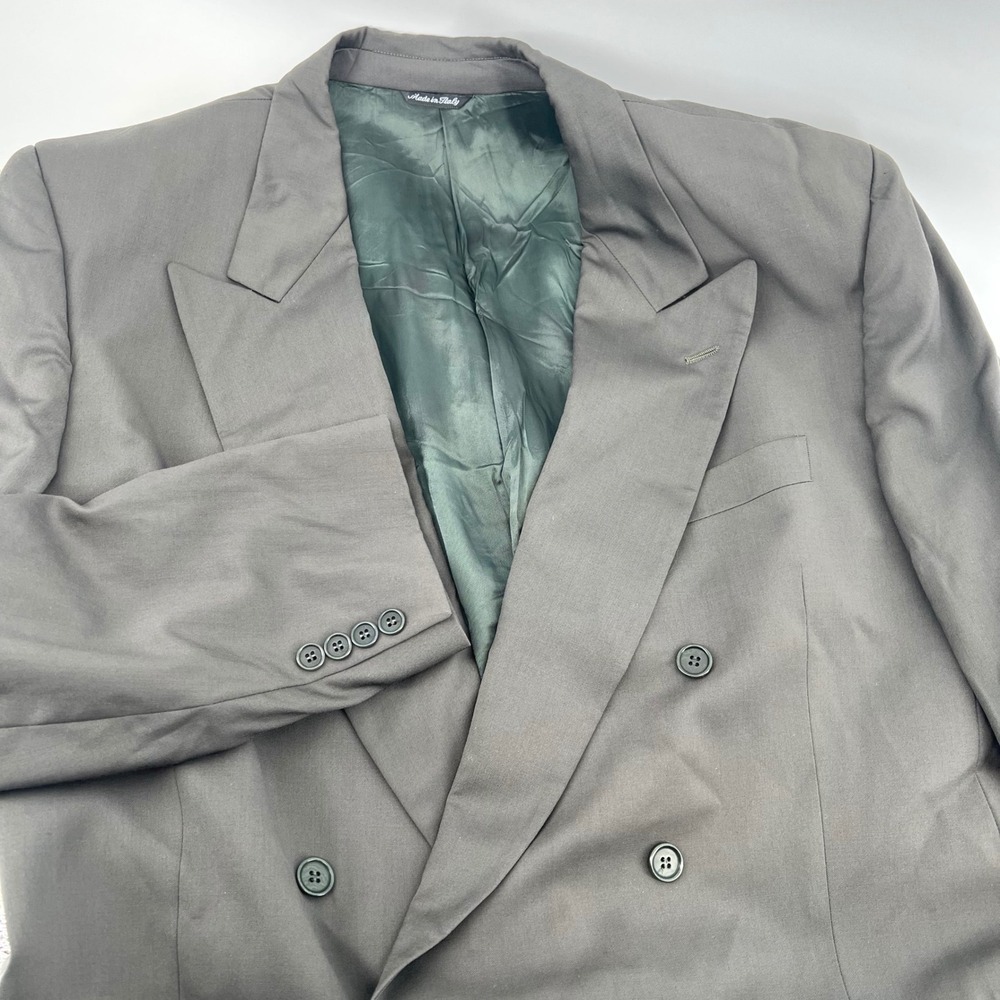 Cerruti 1881 Italy Made Men's Wool Double-Breasted Blazer 44R Olive Vintage 90s